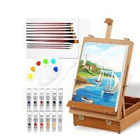 Без бренда «Набор подарочный «Две картинки» 27 предметов: этюдник 35 см из бука, краски акрил 12x12 мл, 2 холста 22x30 на мдф, 10 кистей, мастихин, палитра» в Самаре в интернет-магазине Без бренда «Набор подарочный «Две картинки» 27 предметов: этюдник 35 см из бука, краски акрил 12x12 мл, 2 холста 22x30 на мдф, 10 кистей, мастихин, палитра» в Самаре