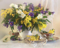 Без бренда «Натюрморт из мимоз и колокольчиков (20шт)» в Самаре