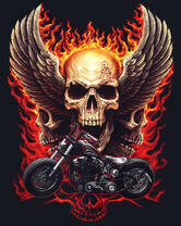 Без бренда «Коробка 20 шт: Пылающий череп с крыльями» в Самаре