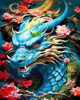 Без бренда «Коробка 20 шт: Бирюзовый дракон среди цветов» в Самаре