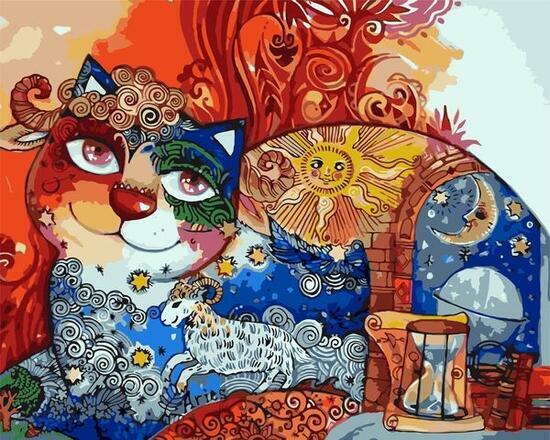 Картина по номерам 40x50 Кот и его мечты