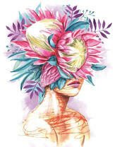 Без бренда «Портрет девушка с оригинальными цветами на голове» в Самаре