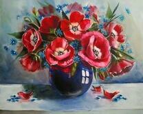 Красный букет в вазе