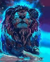 Картина по номерам «Большой звездный лев»