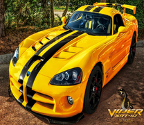 Желтый dodge viper