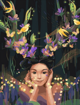 Без бренда «Темноглазая девчонка с цветами и птицами в волосах» в Самаре в интернет-магазине  Без бренда «Темноглазая девчонка с цветами и птицами в волосах» в Самаре