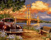 Без бренда «Американский автомобиль на фоне моста через залив» в Самаре