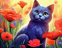 Без бренда «Серый котик и маки» в Самаре в интернет-магазине  Без бренда «Серый котик и маки» в Самаре