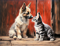 Без бренда «Знакомство котенка и щенка» в Самаре в интернет-магазине  Без бренда «Знакомство котенка и щенка» в Самаре